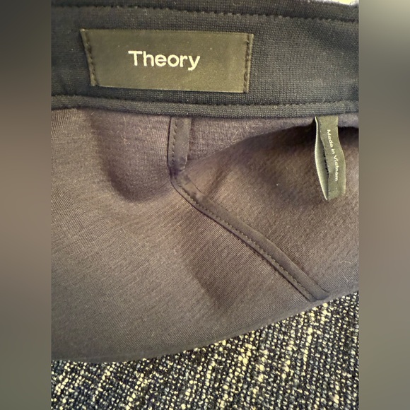 THEORY Bavewick Branson Moto Jacket Blue Tweed Raw Hem Size Medium - Picture 4 of 9